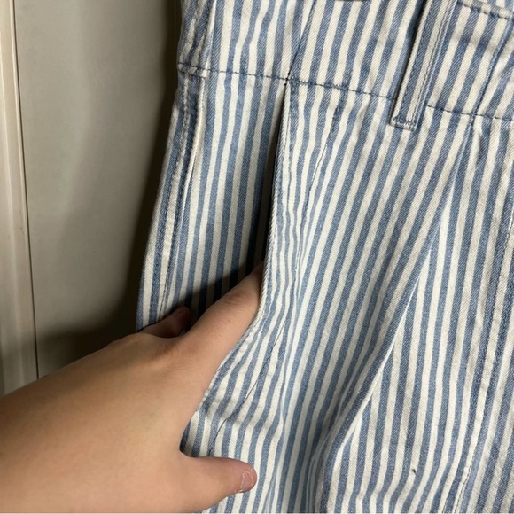 Sundry High Rise Blue & White Striped Crop Denim Jeans Size 30 - Picture 5 of 8
